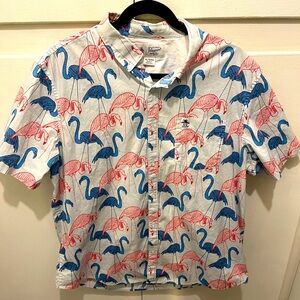 Flamingo button down mens shirt